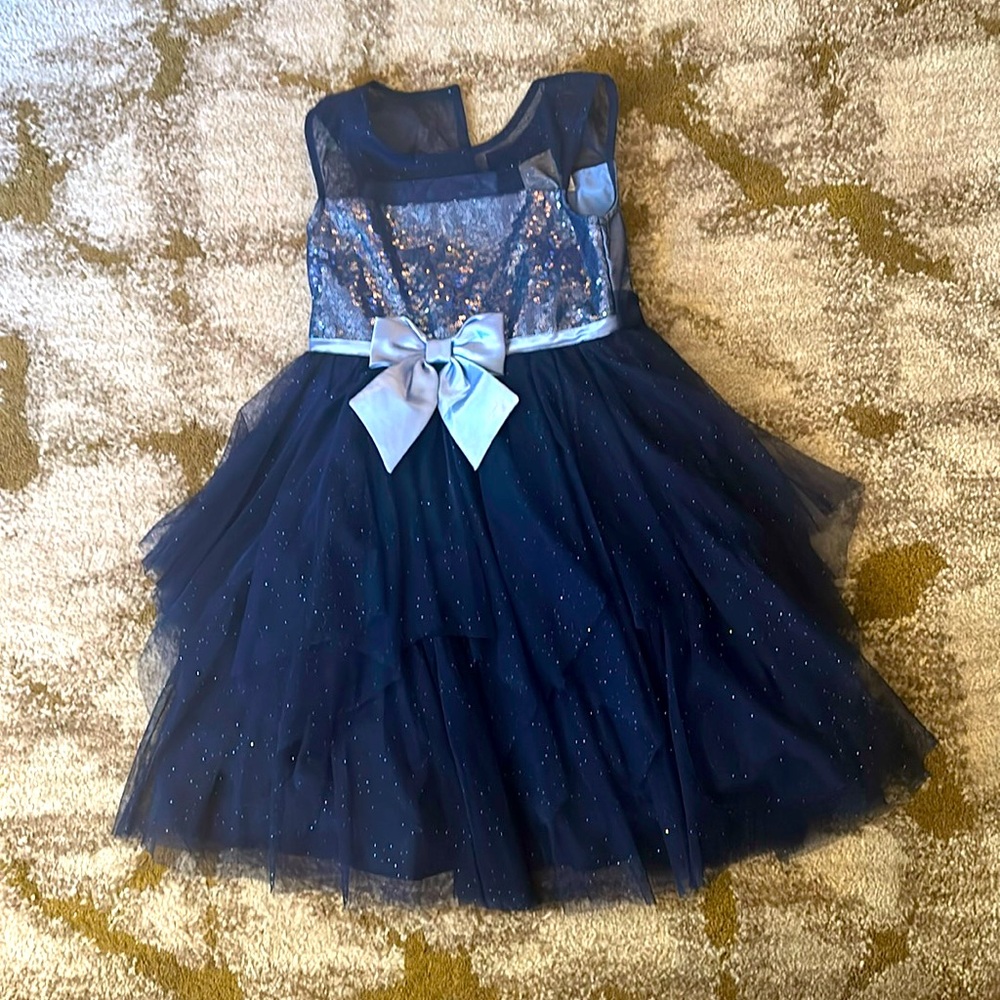 Girls Dress Navy and Sequin
